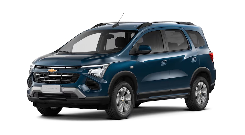 Conheça o novo Chevrolet Spin 2027 na versão LTZ, com 5 lugares e na cor Azul Boreal