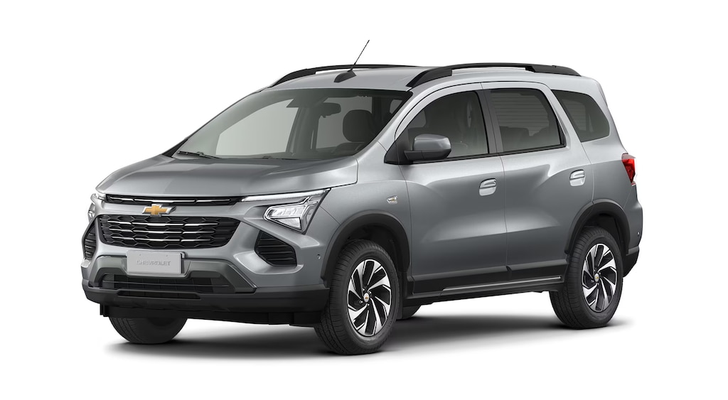 Conheça o novo Chevrolet Spin 2027 na versão Premier e na cor Prata Shark