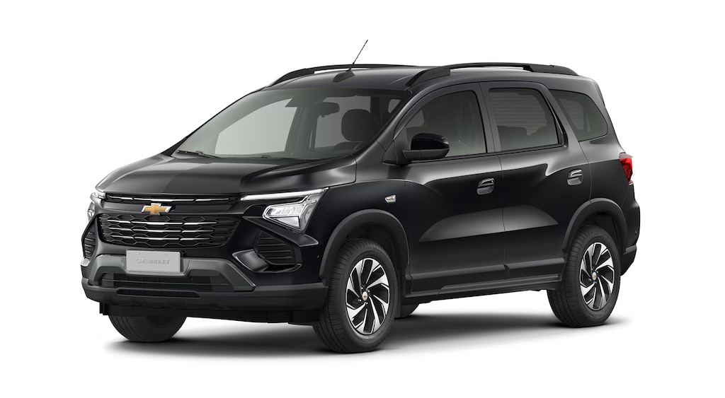 Conheça o novo Chevrolet Spin 2027 na versão Premier e na cor Preto Ouro Negro